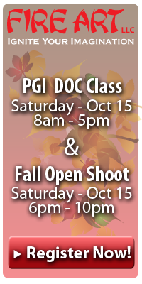 Oct 15, 2022 Fire Art PGI class and Open Shoot Pre-Register