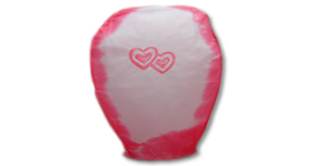 Red and White w/double Hearts SkyLanterns